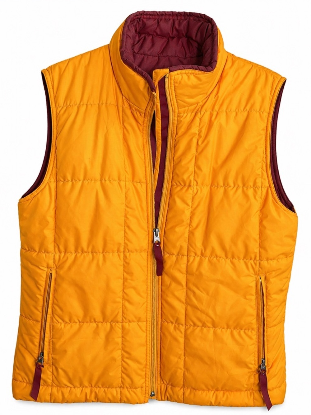 Patagonia Women's Nano Puff Vest Medium Orange Burgundy Quilted Primaloft
